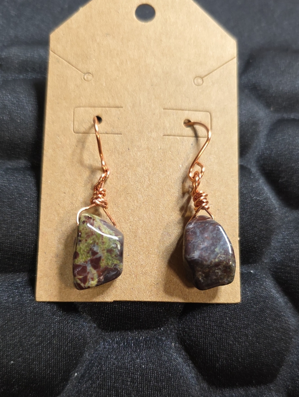 Handmade Stone Copper Earrings
